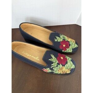 Bettye Muller Needle Point Block Heel Loafers NEW Size 7